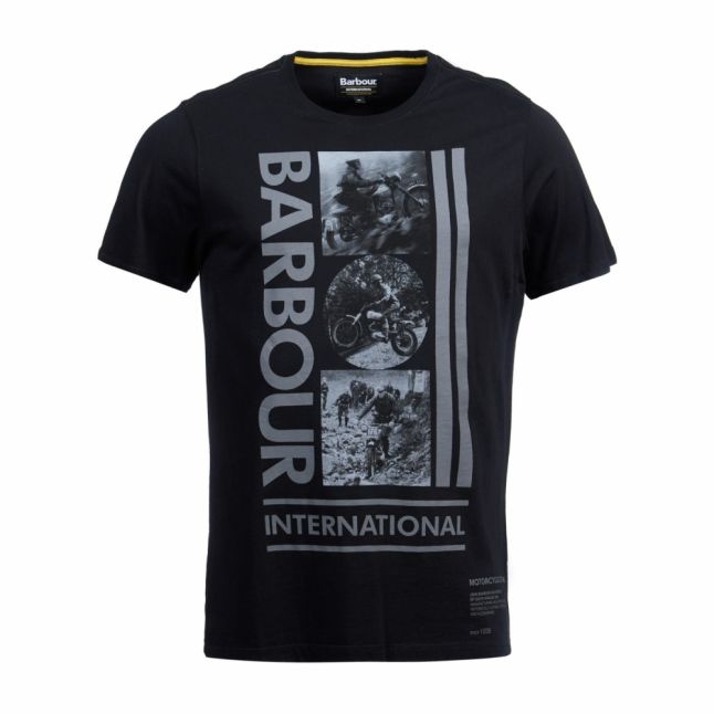 Mens Black Mono Vertical Logo S/s T Shirt