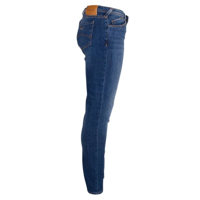 Womens Blue Wash J28 Mid Rise Skinny Fit Jeans