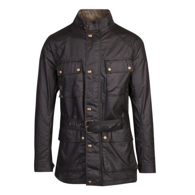 Mens Black Trialmaster 6oz Belstaff Waxed Jacket