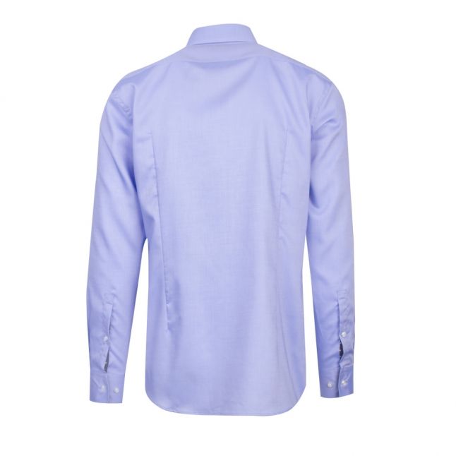 Mens Light Blue Koey Textured Slim Fit L/s Shirt