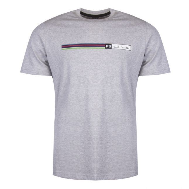 Mens Grey Cycle Stripe S/s T Shirt