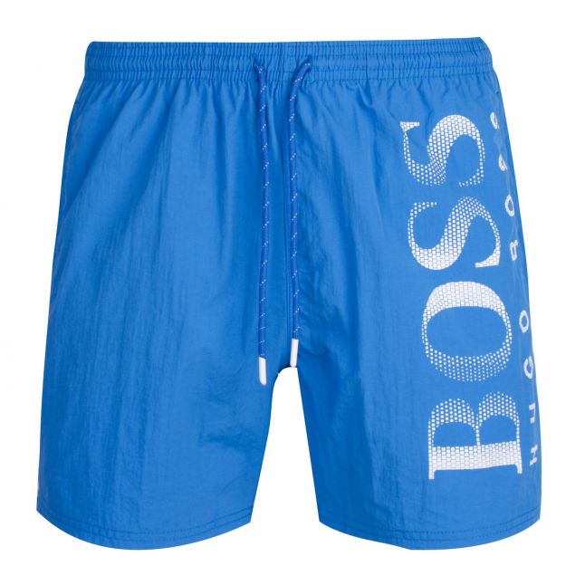 Mens Bright Blue Octopus Side Logo Swim Shorts