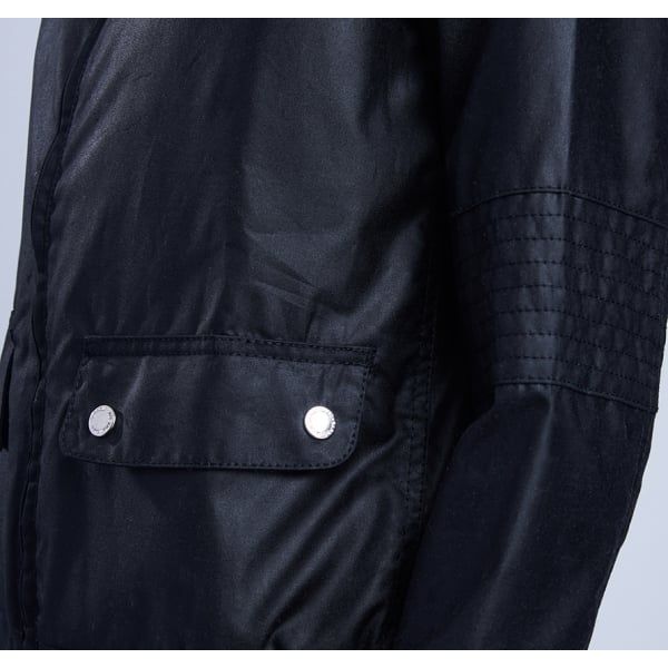 Womens Black Tain Waxed Jacket