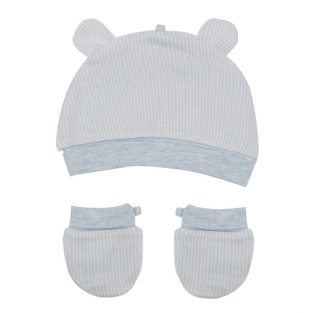 Baby Sky Blue Soft Hat & Mittens