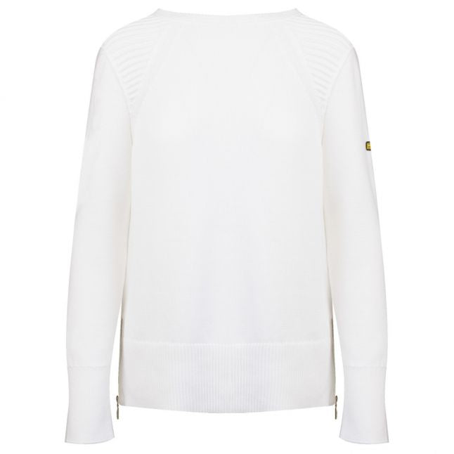 Womens Off White Camier Crew Neck Knitted Top