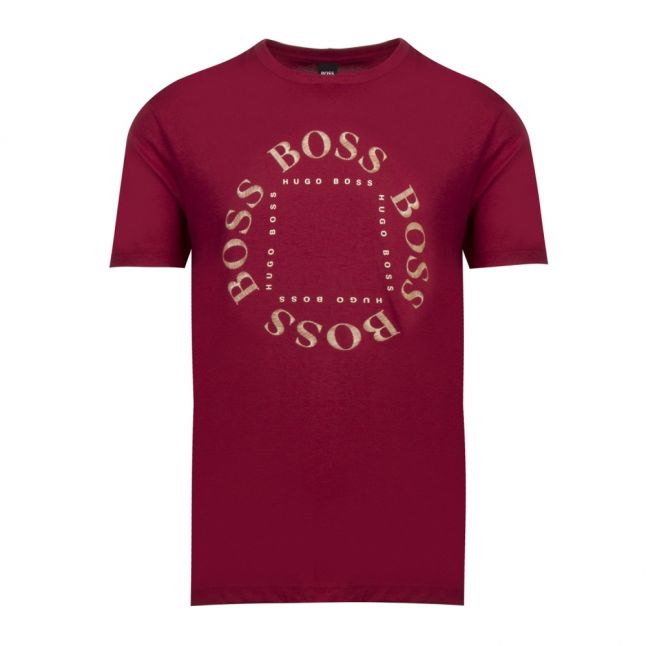 Athleisure Mens Burgundy/Gold Tee 1 Circle Logo S/s T Shirt