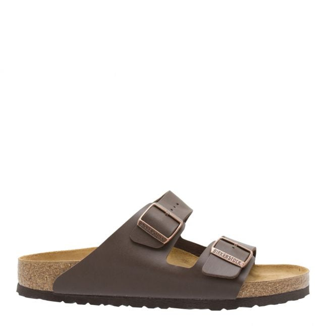 Mens Birkenstock Dark Brown Arizona Birko-Flor Slide Sandals