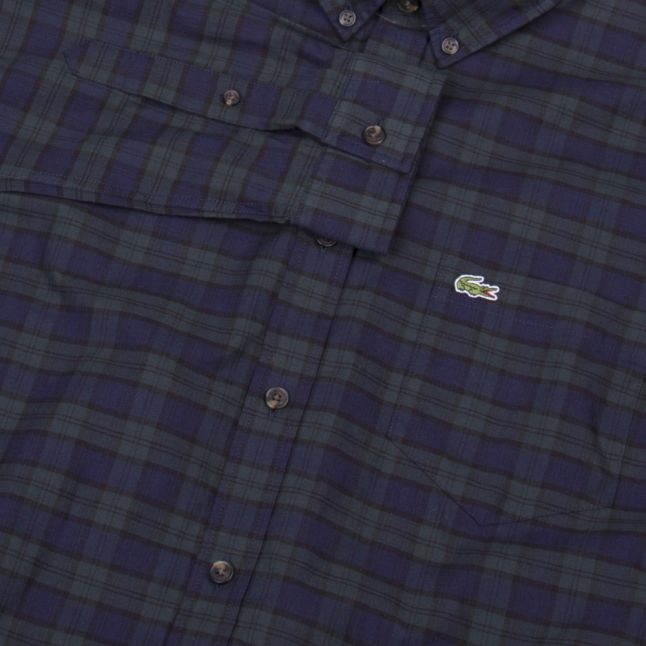 Mens Green & Blue Tonal Check L/s Shirt