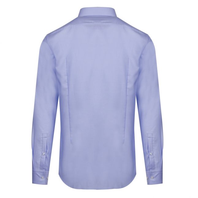 Mens Light Blue Kenno Textured Slim Fit L/s Shirt