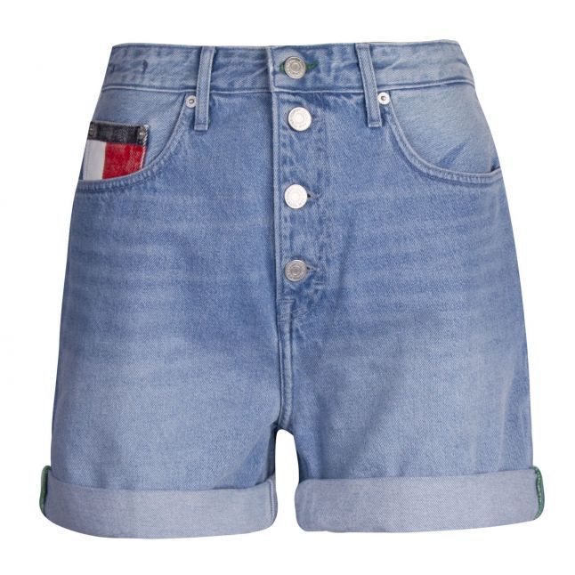 Womens Light Blue Mom Jean Shorts