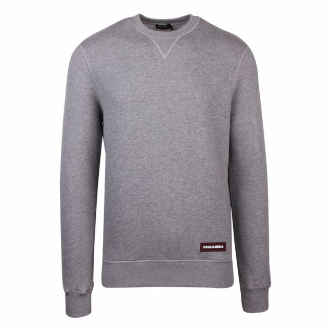 Mens Grey Branded Tab Crew Sweat Top