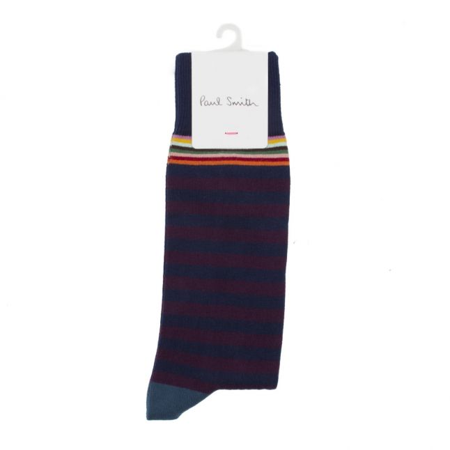 Mens Navy Multi Top Stripe Socks