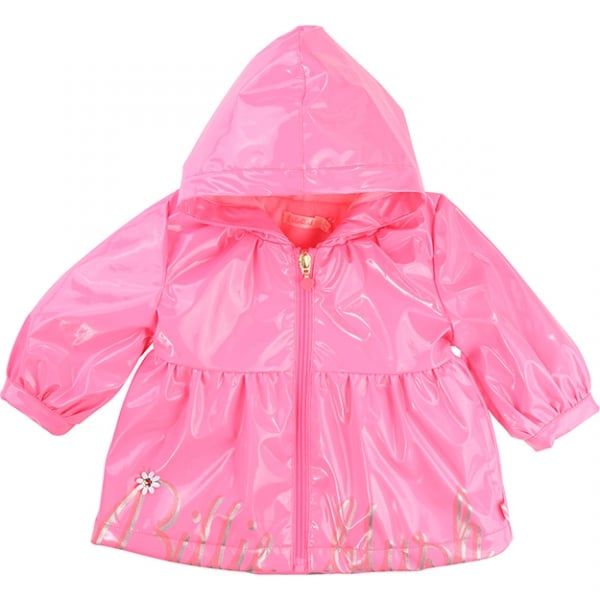 Girls Fuchsia Baby Branded Raincoat