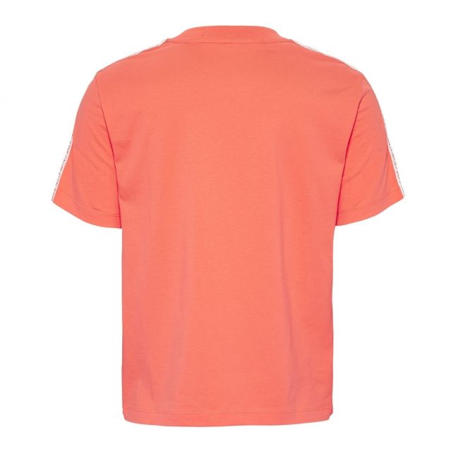 Womens Hot Coral Tape Logo S/s T Shirt