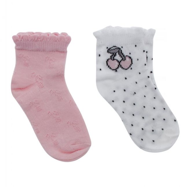 Girls Rose  Cherry 2 Pack Socks