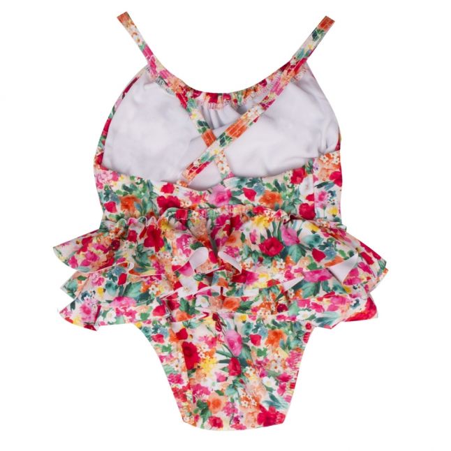 Infant Pink Floral Frill Swimsuit