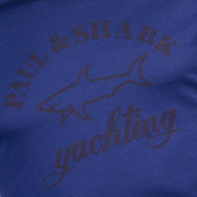 Paul & Shark Mens Bright Blue Tonal Logo Shark Fit S/s T Shirt