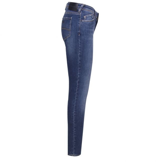 Womens Dark Blue J28 Mid Rise Skinny Fit Jeans