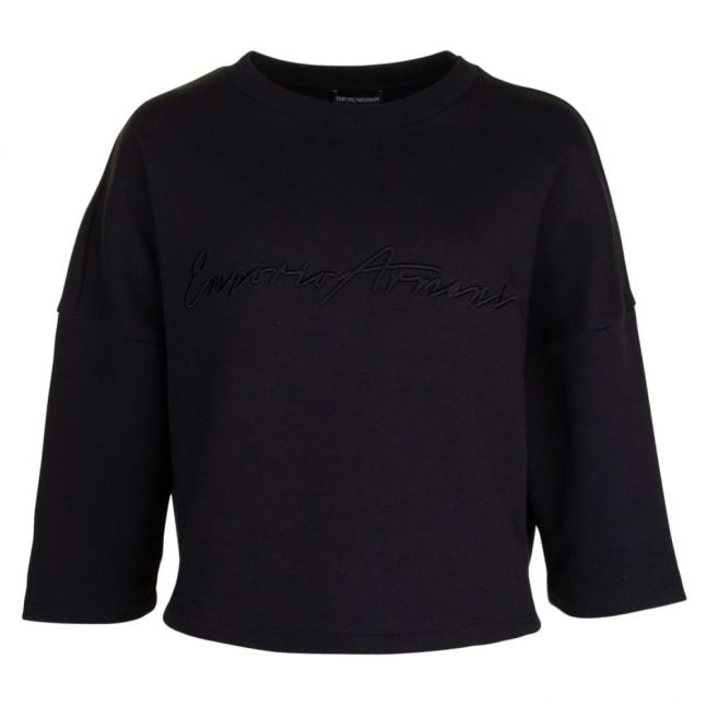 Womens Black Script Logo Sweat Top