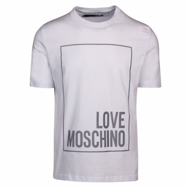 Mens Optical White Reflective Logo Regular Fit S/s T Shirt