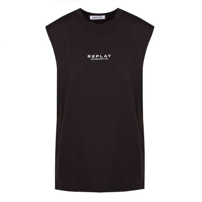 Womens Black Branded Tank Top