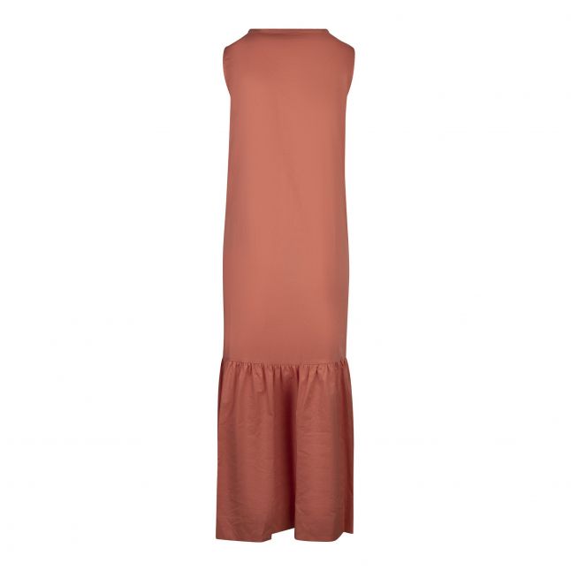 Womens Orange Cotton Midi Dress