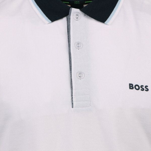 Mens BOSS White Paule S/s Polo Shirt