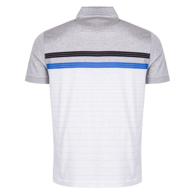 Athleisure Mens White Paddy 3 Fine Stripe Reg S/s Polo Shirt