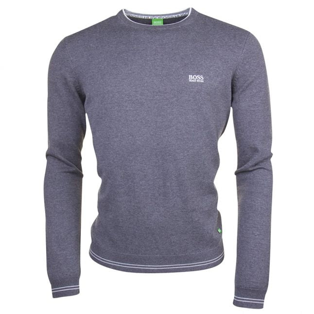 Mens Medium Grey Rime Crew Knitted Jumper