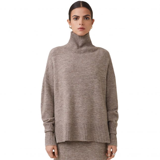 Womens Taupe Privat Knitted Jumper