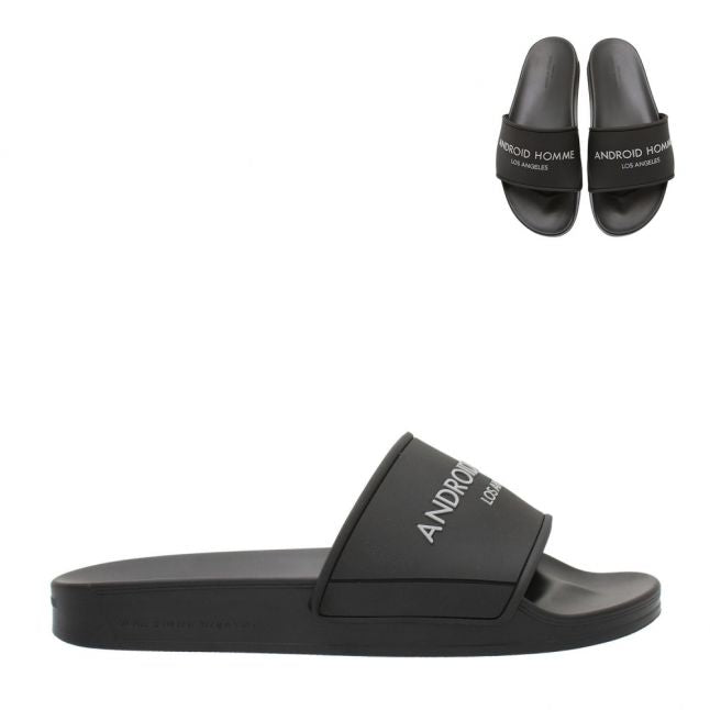 Mens Black Logo Slides