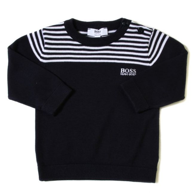 Baby Navy Stripe Detail Jumper