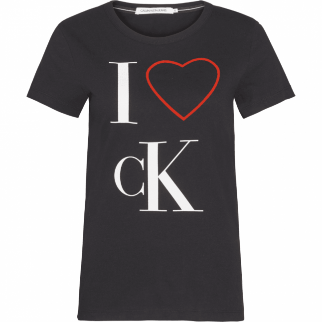 Womens Black I Love CK Slim Fit S/s T Shirt