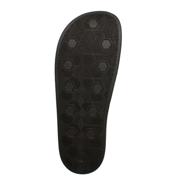 Womens Black Branded Logo Slides