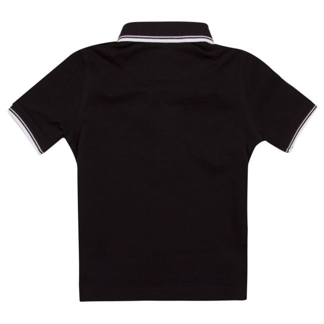 Boys Black Tipped S/s Polo Shirt