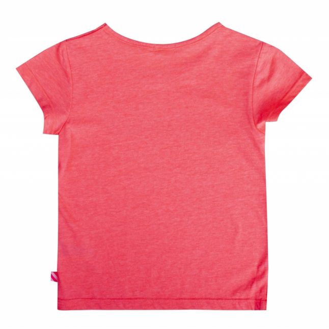 Girls Rose Fluoro Metallic Logo S/s T Shirt