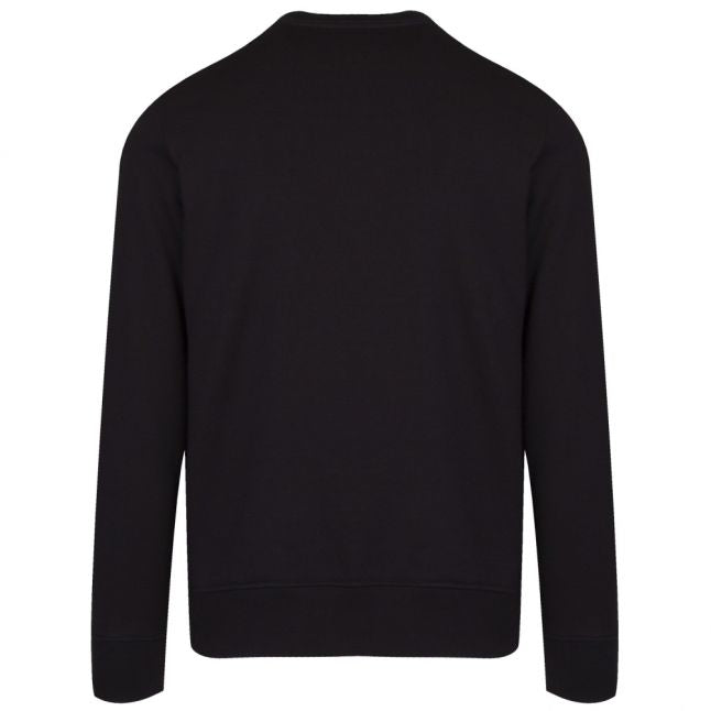 Mens Black Circle Surf Regular Fit Crew Neck Sweat Top