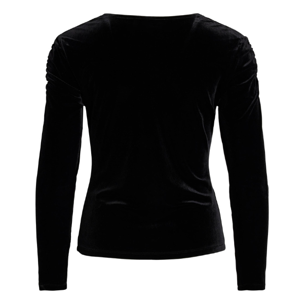 Womens Black Vivelida Ruched Velvet Top