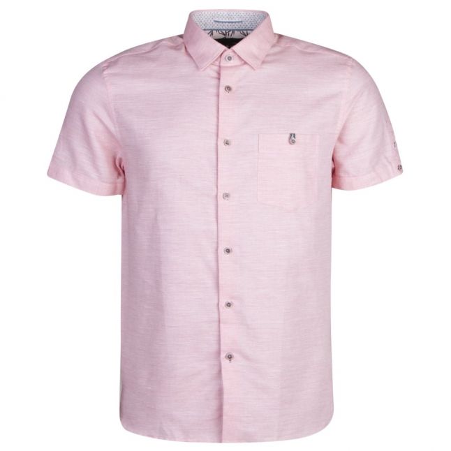 Mens Coral  Peeze Linen S/s Shirt