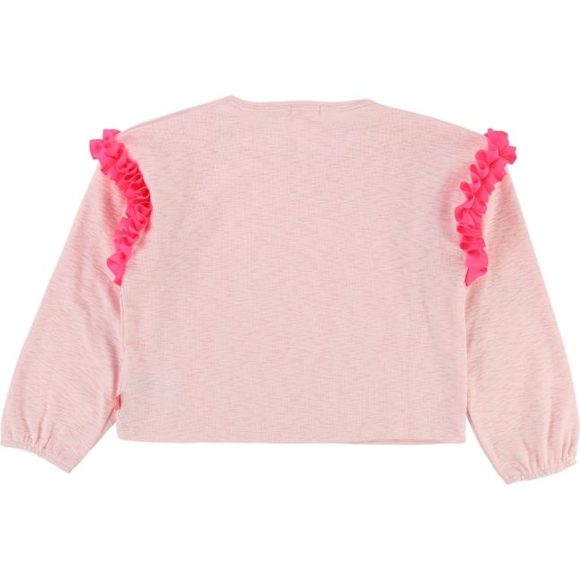 Girls Rose Frill Sleeve Box Fit L/s T Shirt