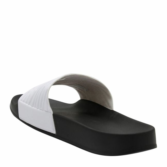 Mens White Summit Zebra Slides