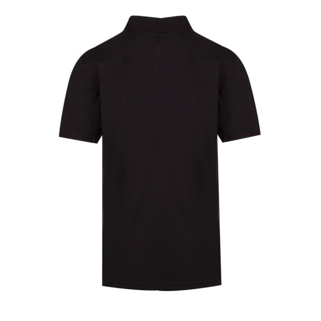 Mens Black Branded S/s Polo Shirt