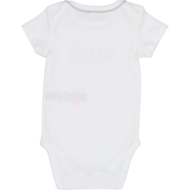 Baby Pale Pink/White Branded 2 Pack Bodysuits