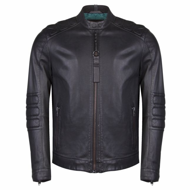 Casual Mens Black Jagson Leather Jacket