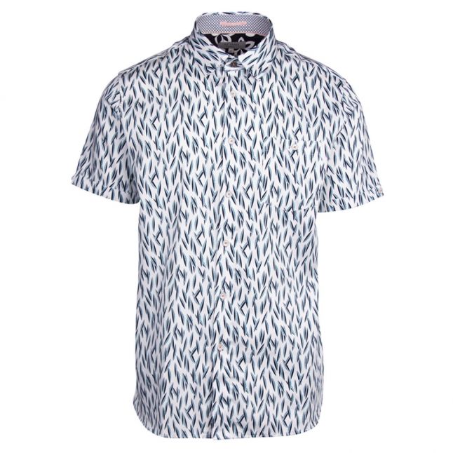 Mens Turquoise Woolrus Leaf S/s Shirt