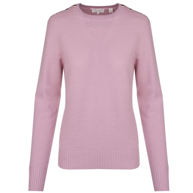 Womens Light Pink Gorjie Shoulder Zip Knitted Top