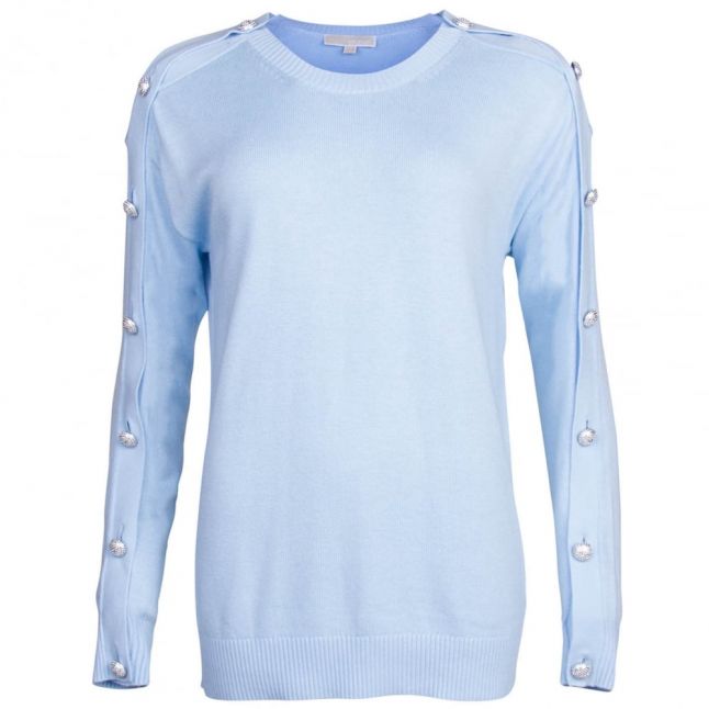 Womens Cloud Gem Button Knitted Top