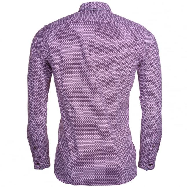 Mens Purple Kolma Print L/s Shirt