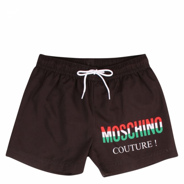 Boys Black Italian Logo Swim Shorts