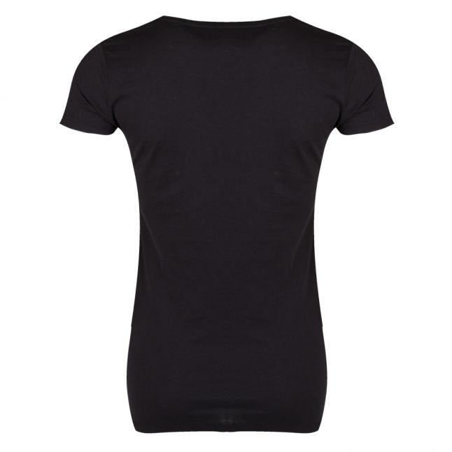 Womens Tommy Black Script S/s T Shirt